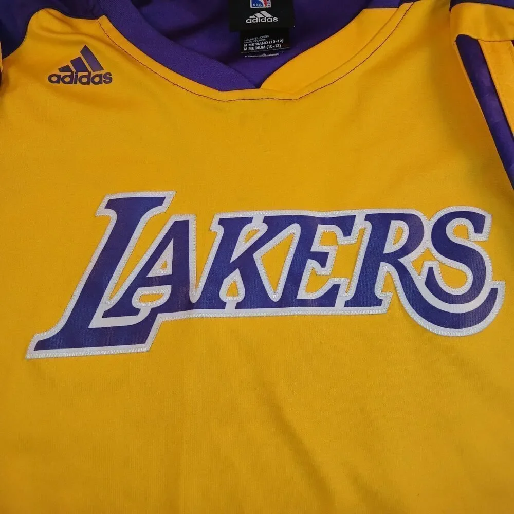 ADIDAS NBA LAKERS Boys Gold & Purple Pullover Top-Size M (10-12)Girls love this!